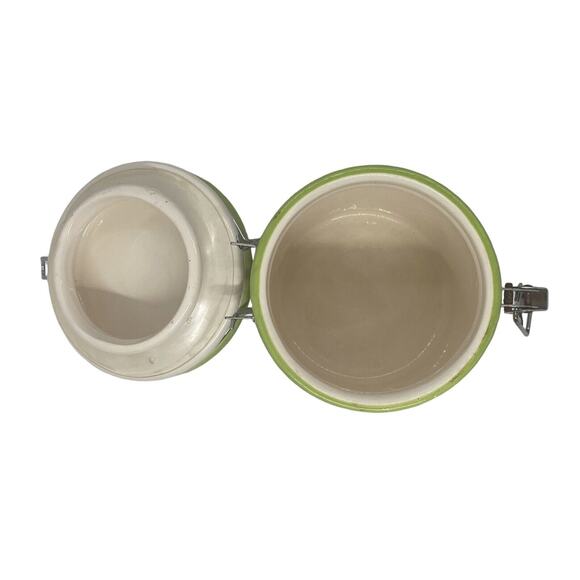 Christmas Trees Wire Bail Lidded Candy Coffee Treat Crock Canister Lucerne Foods - Picture 8 of 16